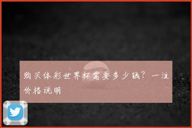 购买体彩世界杯需要多少钱？一注价格说明